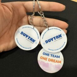 Móc khóa hình tròn, in tên doanh nghiệp