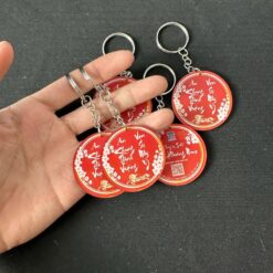 Móc khóa hình tròn màu đỏ