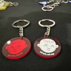 Móc khóa in uv 1 mặt trong suốt