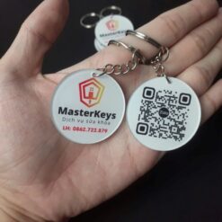 Móc khóa hình tròn, 2 mặt in theo yêu cầu