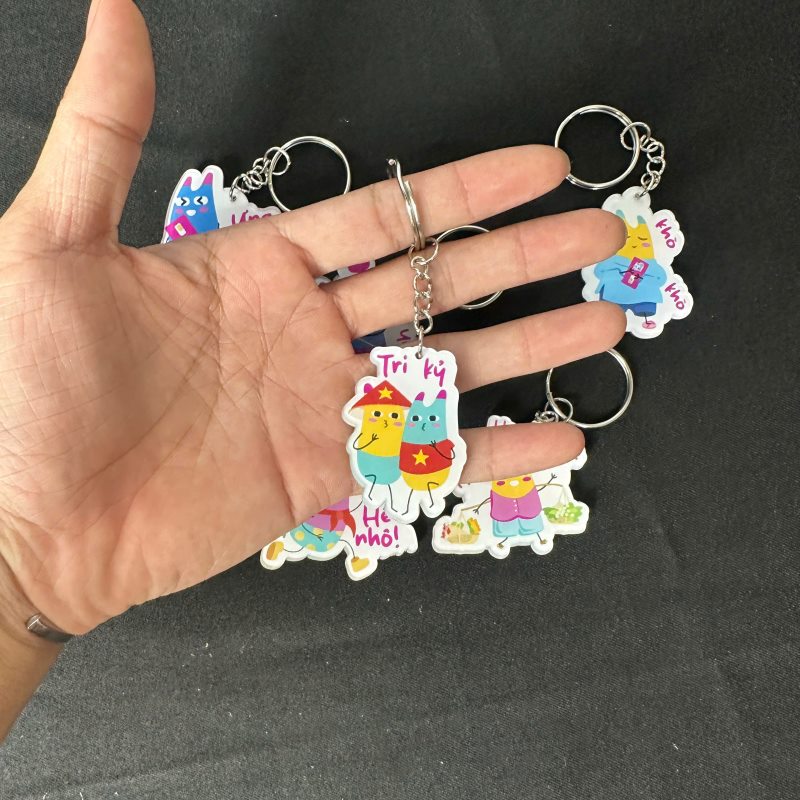 Móc khóa biểu cảm nhân vật in theo yêu cầu